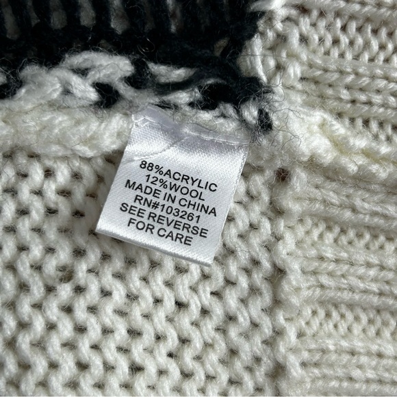 Pura Vida Vintage Y2K Fair Isle Nordic Pattern Wide Sleeve Full Zip Sweater SZ L - Picture 7 of 14